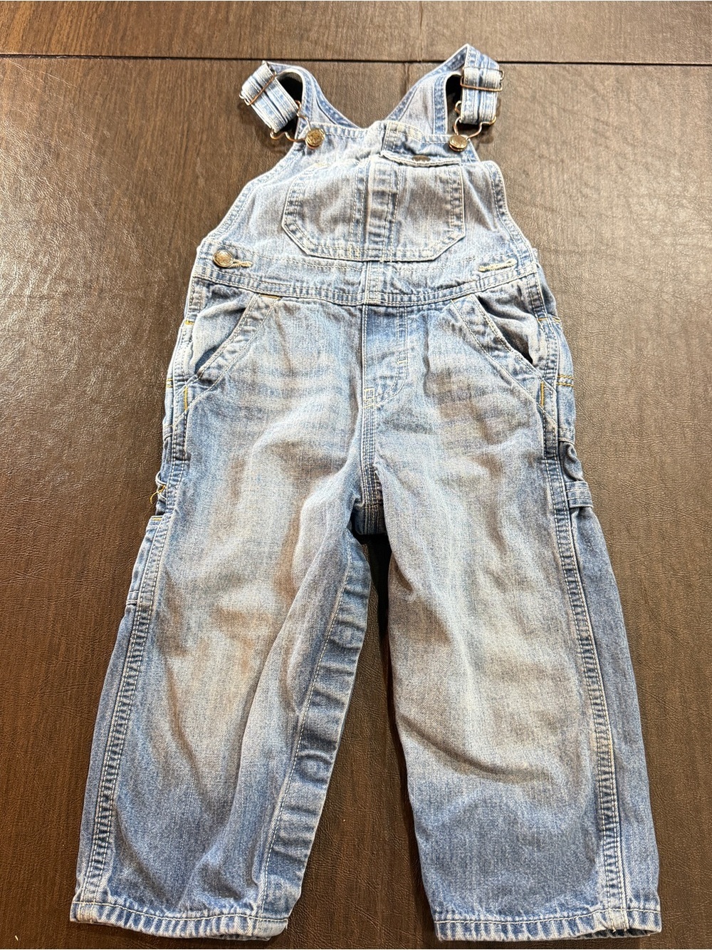 OshKosh B’gosh Denim Kids Vestbak Overalls with Front Bib Pocket Sz 24M